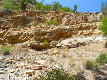 Morocco: Limestones and red marls, Upper Jurassic (Paradise Valley, Agadir Basin).