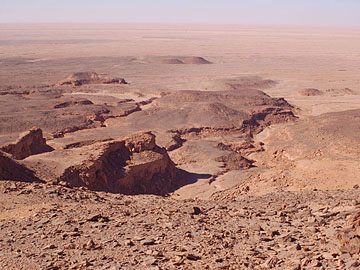 Libya: View looking north from the Messak Escarpment.