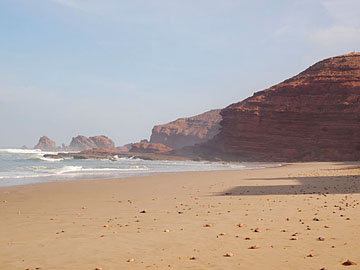 Morocco: Gueriza Beach. Early Cretaceous red beds.