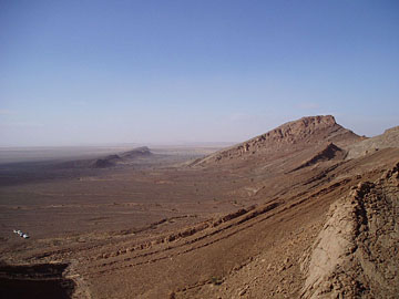 Morocco: Looking south into the Sahara from Devonian mudmounds.