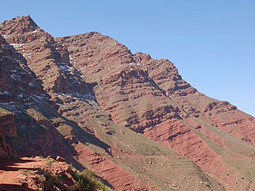 Morocco: Triassic red beds, High Atlas.